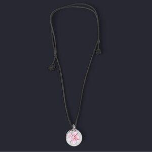 Elegant Pink Floral Glass Pendant Necklace